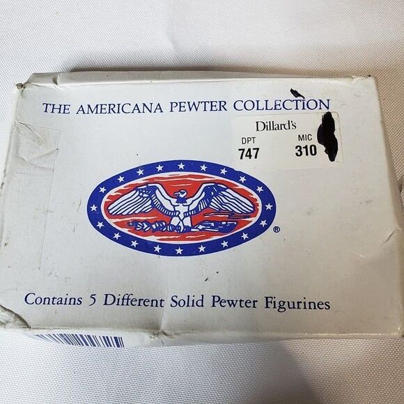 Vintage 90s Americana Pewter 5 Piece Miniature Collection Old West Figurines - Picture 5 of 7